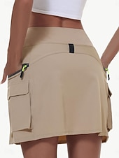 tanie Spódnice i szorty damskie-Damskie Solidne kolory Spódnica casualowa Spódnice tenisowe z szortami Spódnica sportowa Ściągana na sznurek Kieszeń Wysoka talia Elastyczny Odvádí pot Oddychający Bransoletka tenisowa Golf Pikle