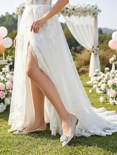 economico Ballerine da donna-Ballerine da sposa da donna con glitter dorati, scarpe da sposa a punta con dettaglio floreale in cristallo per cerimonia e ricevimento &amp;comfort nuziale