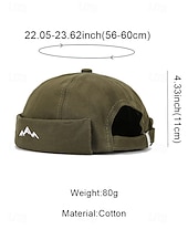 お買い得  メンズ帽子-メンズポリエステル製ドッカーハット。つばのない調節可能なキャップで、山のモチーフが刺繍されています。複数のカラー展開で、旅行、アウトドアスポーツ、普段着、バケーションスタイルに最適です。