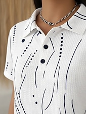  Női Ing Gofris pólóingek Nyári felsők Grafika Mértani Pöttyös Szüret Stílusos Ujjatlan Térfogatcsökkenés Normál felsők Tengerparti esküvő Hétköznapi Napi Medence Fehér Arcpír rózsaszín Lóhere Nyár