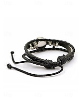  herenlegering &Armband van leermix, met Amerikaanse vlagmotief, verstelbare maat, patriottische stijl, ideaal voor de viering van het 550-jarig bestaan van de VS, Onafhankelijkheidsdag of als casual