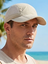 abordables Sombreros de hombre-Gorra de béisbol de poliéster transpirable y ligera para hombre, sombrero de sol con panel de malla ajustable multicolor para viajes de vacaciones, actividades al aire libre, senderismo y uso casual
