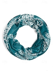 cheap Women's Hats-Women's Bohemian Soft Lightweight Polyester Hat Headscarf Neck Gaiter, Multi-Color Ethnic Print Hair Wrap and Tube Scarf for Beach Vacation Travel and Everyday Casual Wear