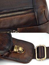 preiswerte Taschen für Herren-Herren-Umhängetasche aus Vollnarbenleder, geräumige Crossbody-Tasche mit mehreren Fächern und verstellbarem Riemen, stilvolle Farben in Kaffee und Braun für den Alltag, Pendeln und Geschäftsreisen