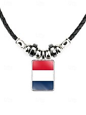 preiswerte Zubehör-Herren-Legierung &amp;Acryl-Halskette mit Anhängern in Nationalflaggen-Optik, verschiedene Ländermotive, lässiger Boho-Stil, perfekt für Fußballfans, Spieltage und Outdoor-Aktivitäten. &amp;Alltagskleidung