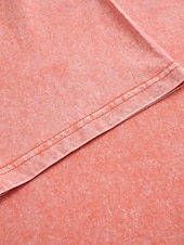  T-shirt femme en coton délavé à l'acide, style vintage, manches courtes, col V, coupe classique, décontracté, idéal pour le quotidien et les sorties, bleu violet / bleu noir violet orange été