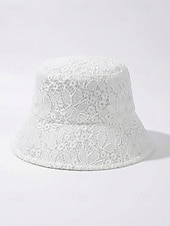 levne Dámské klobouky-Dámský bohémský krajkový klobouk, prodyšný polyesterový skládací sluneční klobouk v černé a bílé barvě pro dovolenou na pláži, každodenní nošení na volný čas, cestování a letní styling.