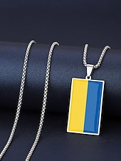 economico Accessori-Collana da uomo con ciondolo a forma di bandiera in acciaio inossidabile, collana con catena a bandiera di diversi paesi per le partite di calcio, per sostenere i tifosi, per fare il tifo allo stadio, per l'abbigliamento sportivo casual e per tutti i gior
