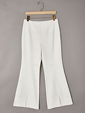 abordables Pantalons-pantalon évasé court et élégant légèrement extensible