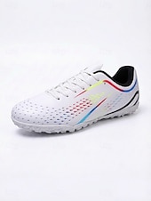 economico Scarpe da Calcio per Uomini-Scarpe da ginnastica sportive nere da uomo con dettagli a strisce arcobaleno, traspiranti, leggere, da corsa, calzature sportive alla moda per uomo, perfette per allenamento, camminate, palestra e abbigliamento casual.