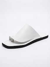 voordelige Heren-Witte herensandalen met gekruiste bandjes, lichtgewicht, open teen, comfortabele instapschoenen voor de zomer, casual minimalistische schoenen, perfect voor eiland- en cruisevakanties, strandvakanties en wandelingen in resorts.