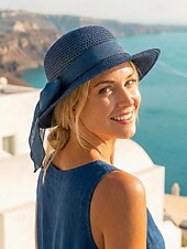 preiswerte Hüte für Damen-Damen-Sonnenhut im Boho-Stil, faltbarer Strohhut mit breiter Krempe und Schleife in verschiedenen Farben für Strandurlaub, Freizeit, Reisen und Sommerurlaub im Resort.