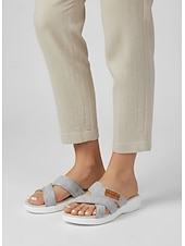 economico Sandali Comodi-sandali infradito da donna con cinturini incrociati in rete – stile comodo e casual per passeggiate in giardino, picnic e commissioni quotidiane