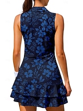 voordelige Dames jurk-Dames Flora Sportkleding Tennispolojurk Mouwloos Vetoketju Bloemig Kwart ritssluiting Elastisch Zweetafvoerend Ademend Volleybal Tennis Golf Kraag Strijkijzer Jurken Roze Blauw Paars Tenniskleding