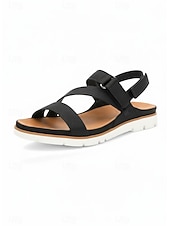 preiswerte Komfortsandalen-Flache Riemchensandalen für Damen mit gepolsterter Sohle, leichte Wandersandalen für den Weg zur Arbeit, Reisen und Sommeraktivitäten