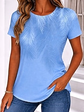 economico T-shirt floreale-Per donna Maglietta Stampato Floreale Grafico Piante Moda Elegante Classico Manica Corta Girocollo Top Regolari Casuale Quotidiano Sportivo Blu Rosa Verde Estate Primavera