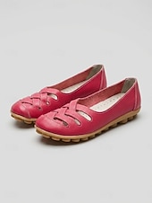 economico Ballerine da donna-Scarpe slip-on da donna gialle intrecciate con intagli, comode scarpe basse casual con suola morbida, calzature traspiranti per camminare in vacanza &amp; quotidiano