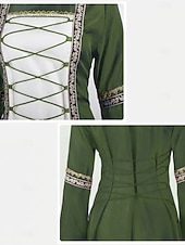 abordables Vestido-Medieval Renacimiento Vestidos Disfraz de lujo Bruja Vikingo Disfraz Mujer Celta Fantasía Víspera de Todos los Santos Carnaval Rendimiento LARP Feria Ren Adulto Vestido
