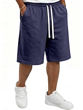 preiswerte Lässige Shorts-Herren Shorts Sommershorts Freizeitshorts Tasche Elastischer Bund Rein Einfach Komfort Atmungsaktiv Knielang Lässig Outdoor Strand Urlaub Mode Schwarz Weiß Mikroelastisch