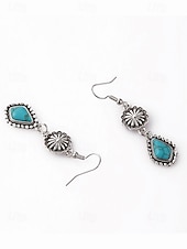 olcso Női fülbevaló-Női bohém türkiz ötvözet fülbevalók, könnyű függő ékszerek, tökéletesek tengerparti nyaraláshoz, hétköznapi viselethez és nyári kiegészítőkhöz