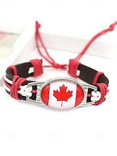 abordables Accesorios-Pulsera de hombre de piel sintética y acrílico con la bandera nacional, pulsera multinacional para aficionados al fútbol, para el día del partido, para animar en el estadio, para ropa deportiva informal y para el día a día.
