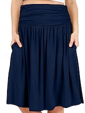 Χαμηλού Κόστους Γυναικείες φούστες και σορτς-Γυναικεία Μονόχρωμο Casual φούστα Φούστες τένις με σορτς Αθλητική φούστα Αμάνικο Πλισέ Τσέπη Ψηλή Μέση Ελαστικό Σκούπισμα ιδρώτα Αναπνέει Τέννις Γκολφ Pickleball Φούστες Ελλειψη Μαύρο Κρασί Βαθυγάλαζο