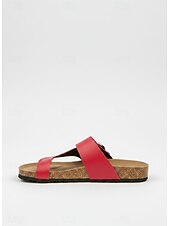 abordables Sandalias deslizantes-Chanclas de tiras cruzadas con hebilla grande, sandalias cómodas y elegantes para mujer, perfectas para verano, playa y salidas casuales.
