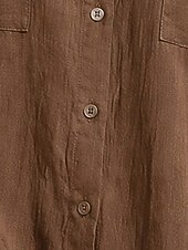 billige Essensielle falske skjorter-Dame Skjorte Uformell skjorte Skjorte med knapper Bomullsskjorte Helfarge عادي Elegant Ferie Mote Langermet Aftæpning Lange topper Gateklær Strand Ferie Brun Sommer Vår Høst