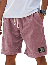 ieftine Clasic-Bărbați Pantaloni Scurți Pantaloni scurți de vară Pantaloni scurți de plajă Pantaloni scurți casual Cordon Talie elastică Simplu Culoare solidă Confort Ușor Lungimea genunchiului Zilnic În aer liber