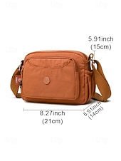 Χαμηλού Κόστους Τσάντες χιαστί-Γυναικεία αδιάβροχη τσάντα χιαστί από νάιλον, μεγάλη χωρητικότητα με πολλά διαμερίσματα, ρυθμιζόμενο ιμάντα ώμου, κομψή για υπαίθριες δραστηριότητες, διακοπές στην παραλία, πεζοπορία, καθημερινή