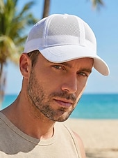 abordables Chapeaux pour hommes-Casquette de baseball pour homme en polyester respirant, style trucker multicolore ajustable, idéale pour les vacances à la plage, les tenues décontractées, la course à pied, la randonnée et les sports de plein air.