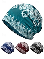 cheap Women's Hats-Women's Bohemian Soft Lightweight Polyester Hat Headscarf Neck Gaiter, Multi-Color Ethnic Print Hair Wrap and Tube Scarf for Beach Vacation Travel and Everyday Casual Wear