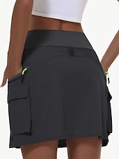 tanie Spódnice i szorty damskie-Damskie Solidne kolory Spódnica casualowa Spódnice tenisowe z szortami Spódnica sportowa Ściągana na sznurek Kieszeń Wysoka talia Elastyczny Odvádí pot Oddychający Bransoletka tenisowa Golf Pikle