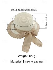 abordables Sombreros de mujer-Sombrero de paja bohemio para mujer, ala ancha, varios colores, decoración con lazo, sombrero de playa ligero para verano, vacaciones, ropa informal para exteriores