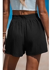 tanie Podstawowe fałszywe dno-Damskie Sztuczna bawełna len Typu Chino Szorty Letnie szorty Urlop Moda Moda miejska Krótki Wysoka talia Równina Kieszeń Elastyczny pas Wygodne Komfort Miękka Elastyczny Na zewnątrz Urlop Ulica