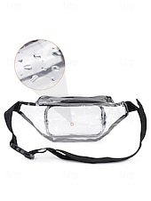 cheap Vacation &amp; Travel Bags-Women's Clear PVC Crossbody and Waist Bag, Multi-Color Transparent Bag with Adjustable Strap and Multiple Wearing Styles, Large Capacity Stylish Bag for Beach Vacation and Casual Daily Use
