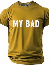Χαμηλού Κόστους Σαρκαστικό Χιούμορ T-shirts-Ανδρικά Σαρκαστικός Μπλουζάκι Κοντομάνικο Κοντομάνικη μπλούζα 3D εκτύπωση Στρογγυλή Ψηλή Λαιμόκοψη Πουκάμισο Μοντέρνα Υψηλής Ποιότητας Απλός Causal Καθημερινά Πάρτι Θαλασσί Μπλε Απαλό Μπλε της Λίμνης