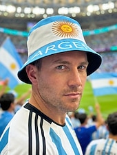 levne Příslušenství-Pánská oboustranná polyesterová čepice, potisk argentinské vlajky, lehká fotbalová čepice na zápas, pro fanoušky, pro volnočasové sporty, pro outdoorové nošení