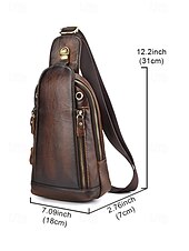 preiswerte Taschen für Herren-Herren-Umhängetasche aus Vollnarbenleder, geräumige Crossbody-Tasche mit mehreren Fächern und verstellbarem Riemen, stilvolle Farben in Kaffee und Braun für den Alltag, Pendeln und Geschäftsreisen