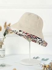 cheap Women's Hats-Women's Bohemian Reversible Polyester Sun Hat, Multi-Color Wide Brim Foldable Beach Bucket Hat for Vacation, Travel, Outdoor Leisure and Everyday Casual Wear