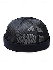 billiga Herrhattar-herrhatt i andningsbar mesh-polyester, justerbar mössa utan brätte i flera färger för dagligt bruk, strandsemester, resor och sommarstil utomhus