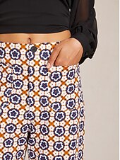 cheap Women's Pants-Cotton High Waist Cropped Pants