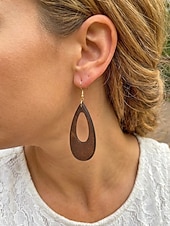 abordables Boucle d&amp;#39;oreille pour femme-Boucles d'oreilles pendantes bohèmes en bois pour femmes, boucles d'oreilles géométriques vintage aux styles variés, parfaites pour les vacances à la plage, les séjours estivaux et le quotidien.