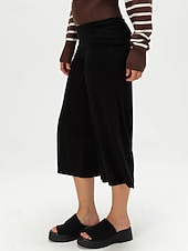 abordables Leggings lisos-Mujer Pantalones Capri Leggings cómodos Vacaciones Básico Medio corto Alta cintura Comodidad Alta elasticidad Diario Negro Gris Verano Primavera Holgado