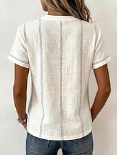  Women's Blouse Graphic Striped Vintage Stylish Basic Short Sleeve V Neck Regular Tops Casual Daily Blue White Pink Orange Green Summer Spring