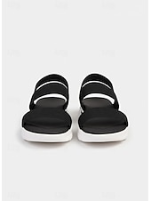 voordelige Sport Sandalen-Zwarte sportsandalen met platformzool voor dames – lichtgewicht sandalen met verstelbare bandjes, ideaal voor wandelen, reizen, buitenactiviteiten en dagelijks comfort.