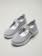 abordables Zapatillas de mujer-Zapatillas deportivas rosas de punto estilo Mary Jane para mujer, con correa ajustable, calzado cómodo y transpirable para uso diario, para caminar y para todo el día.