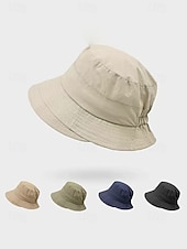 abordables Sombreros de mujer-Sombrero de pescador informal de algodón para mujer, sombrero de sol elástico ajustable en varios colores para vacaciones en la playa, uso diario informal, viajes y estilo veraniego al aire libre.