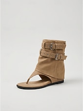 tanie Kobiety-Damskie czarne botki na średnim obcasie z japonkami – stylowe sandały ze skóry ekologicznej z paskami z potrójną klamrą na festiwale muzyczne i imprezy rave &amp;miejska odzież uliczna