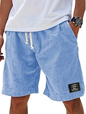 ieftine Clasic-Bărbați Pantaloni Scurți Pantaloni scurți de vară Pantaloni scurți de plajă Pantaloni scurți casual Cordon Talie elastică Simplu Culoare solidă Confort Ușor Lungimea genunchiului Zilnic În aer liber
